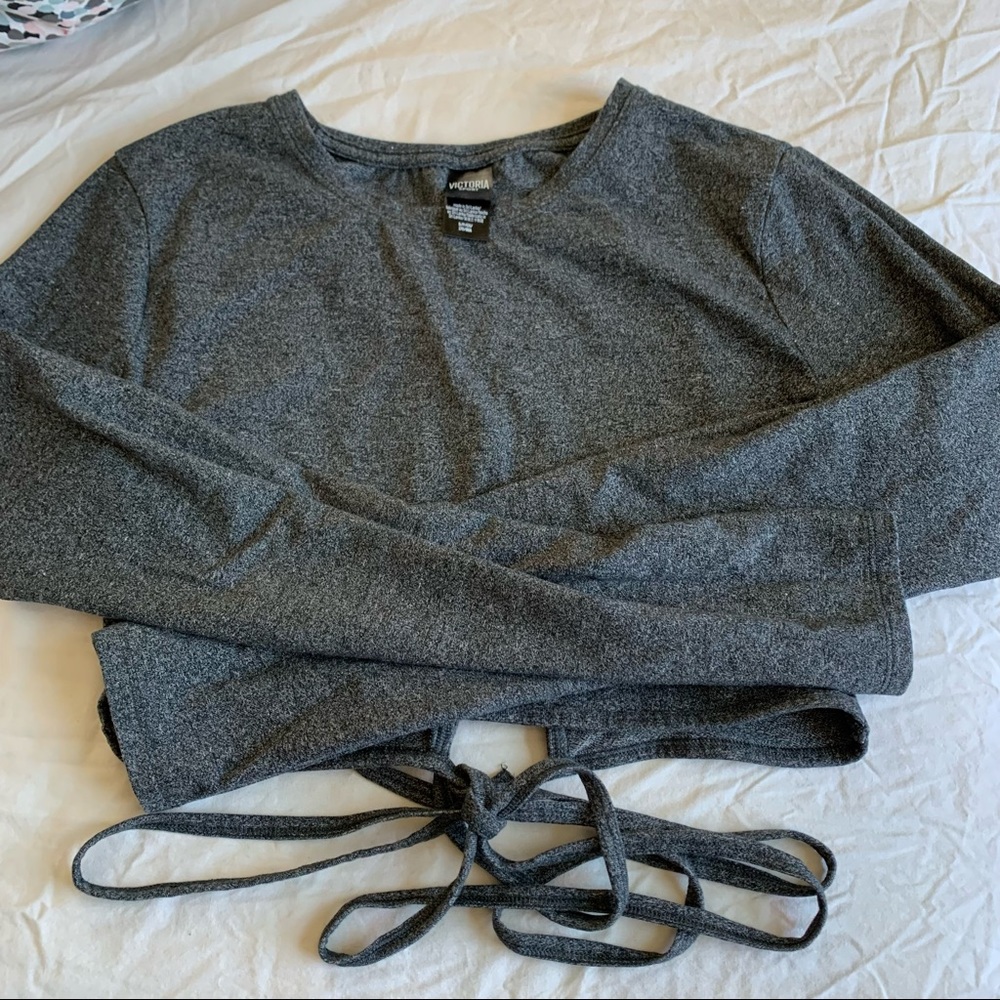 Victoria Sport Long Sleeve Wraparound Crop Top